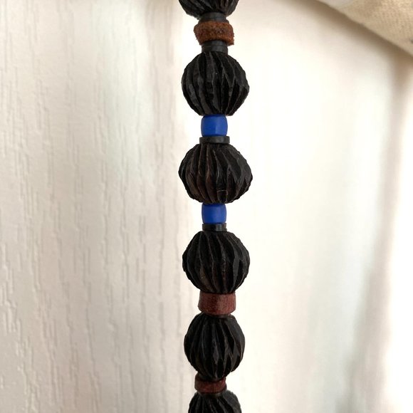 Handmade African Chunky Wood Beaded Necklace - Picture 8 of 13